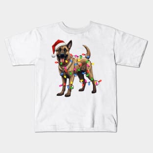 Christmas Belgian Malinois Kids T-Shirt